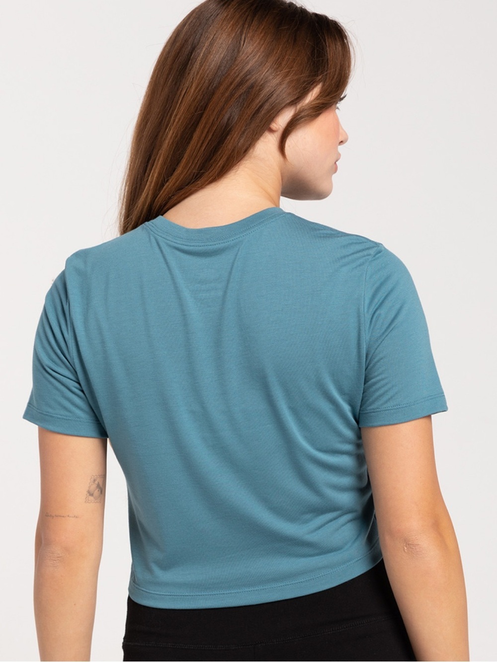 Nike One Relaxed Dri-FIT Cropped Tee Blue Athletic Workout Top Women’s L - Picture 3 of 8